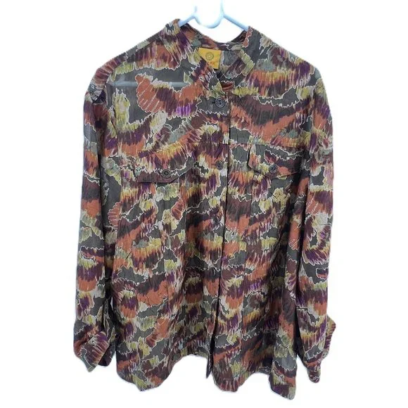 Ruby Rd Woman Plus Size 20W Abstract Print Button-Down Blouse - Picture 2 of 11